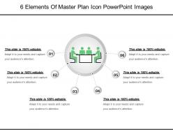 6 elements of master plan icon powerpoint images