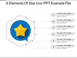 6 elements of star icon ppt example file