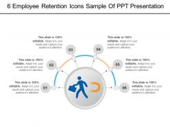6 employee retention icons sample of ppt presentation