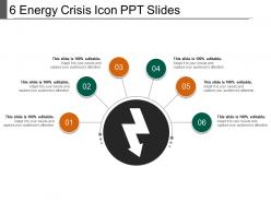 6 Energy Crisis Icon Ppt Slides