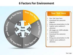 6 factors for environment powerpoint diagrams presentation slides graphics 0912