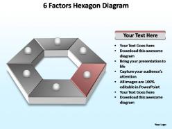 6 factors hexagon editable powerpoint templates
