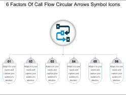6 factors of call flow circular arrows symbol icons