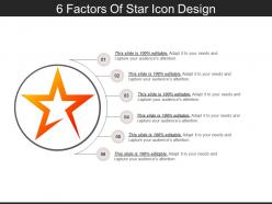 6 factors of star icon design ppt examples