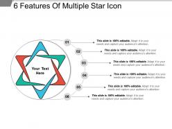 6 features of multiple star icon ppt examples slides