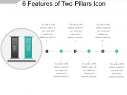 6 features of two pillars icon ppt sample download