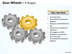 7682079 style variety 1 gears 4 piece powerpoint presentation diagram infographic slide