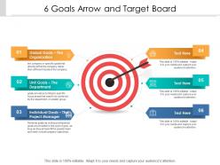 6 goals arrow and target board
