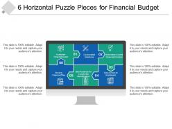 6 horizontal puzzle pieces for financial budget