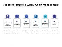 6 Ideas For Effective Supply Chain Management