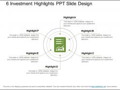 6 investment highlights ppt slide design
