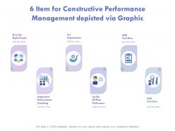 6 item for constructive performance management depicted via graphics