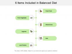 6 items included in balanced diet