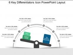 6 key differentiators icon powerpoint layout