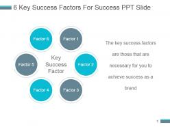 6 key success factors for success ppt slide