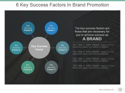 6 key success factors in brand promotion powerpoint templates