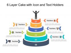 6 layer cake with icon and text holders