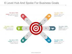 6 level hub and spoke for business goals powerpoint slide rules