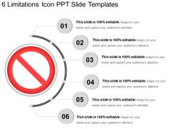 6 limitations icon ppt slide templates