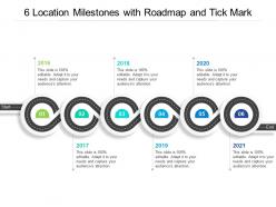 6 location milestones with roadmap and tick mark