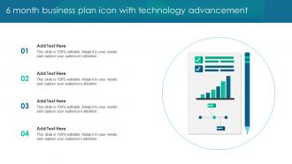 6 Month Business Plan Icon With Technology Advancement