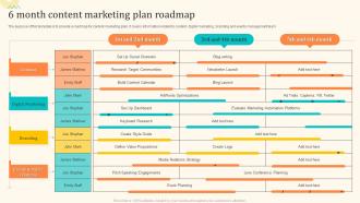 6 Month Content Marketing Plan Roadmap