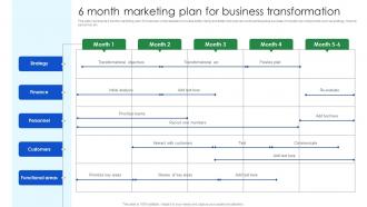 6 Month Marketing Plan For Business Transformation