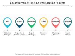 6 month project timeline with location pointers