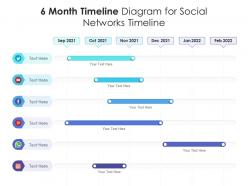 6 month timeline diagram for social networks timeline infographic template