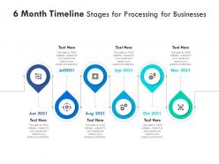 6 month timeline stages for processing for businesses infographic template