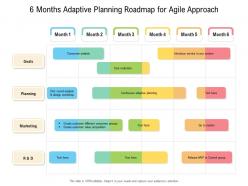 6 months adaptive planning roadmap for agile approach