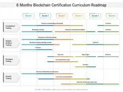 6 months blockchain certification curriculum roadmap