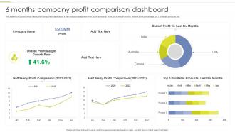 6 Months Company Profit Comparison Dashboard