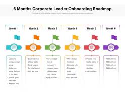 6 Months Corporate Leader Onboarding Roadmap