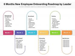 6 months new employee onboarding roadmap by leader