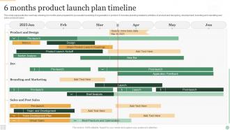 6 months product launch plan timeline