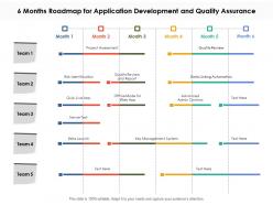 6 months roadmap for application development and quality assurance
