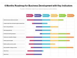6 months roadmap for business development with key indicators