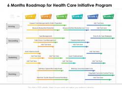 6 months roadmap for health care initiative program