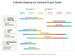 6 months roadmap for individual project tracker