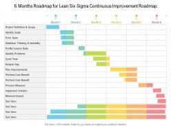 6 months roadmap for lean six sigma continuous improvement roadmap