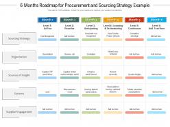 6 months roadmap for procurement and sourcing strategy example