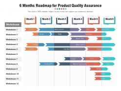 6 months roadmap for product quality assurance