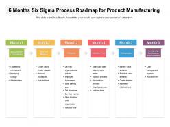 6 months six sigma process roadmap for product manufacturing