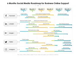 6 months social media roadmap for business online support