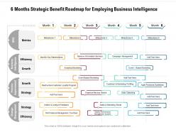 6 months strategic benefit roadmap for employing business intelligence