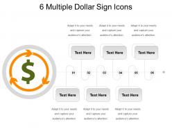 6 multiple dollar sign icons powerpoint themes
