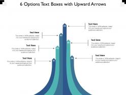 6 options text boxes with upward arrows