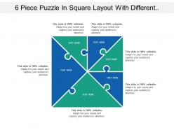 6 piece puzzle in square layout with different seven section