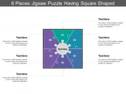6 pieces jigsaw puzzle having square shaped